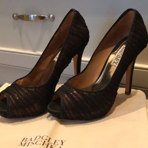 Badgley Mischka Black Copper High-heeled Pumps